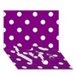 Polka Dots - White on Purple Violet LOVE Bottom 3D Greeting Card (7x5)