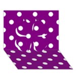 Polka Dots - White on Purple Violet Clover 3D Greeting Card (7x5)
