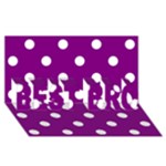 Polka Dots - White on Purple Violet BEST BRO 3D Greeting Card (8x4)