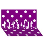 Polka Dots - White on Purple Violet BEST SIS 3D Greeting Card (8x4)