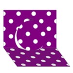 Polka Dots - White on Purple Violet Circle 3D Greeting Card (7x5)