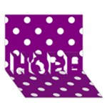 Polka Dots - White on Purple Violet HOPE 3D Greeting Card (7x5)