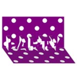Polka Dots - White on Purple Violet PARTY 3D Greeting Card (8x4)