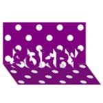 Polka Dots - White on Purple Violet SORRY 3D Greeting Card (8x4)