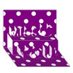 Polka Dots - White on Purple Violet Miss You 3D Greeting Card (7x5)