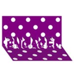 Polka Dots - White on Purple Violet ENGAGED 3D Greeting Card (8x4)