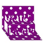 Polka Dots - White on Purple Violet You Rock 3D Greeting Card (7x5)