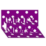 Polka Dots - White on Purple Violet Merry Xmas 3D Greeting Card (8x4)