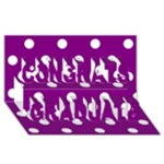 Polka Dots - White on Purple Violet Congrats Graduate 3D Greeting Card (8x4)