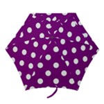 Polka Dots - White on Purple Violet Mini Umbrella