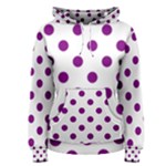 Polka Dots - Purple Violet on White Women s Pullover Hoodie