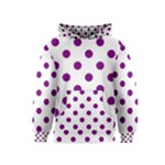 Polka Dots - Purple Violet on White Kid s Pullover Hoodie