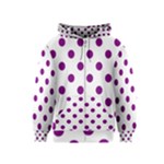 Polka Dots - Purple Violet on White Kid s Zipper Hoodie