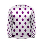 Polka Dots - Purple Violet on White Women s Sweatshirt