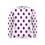Polka Dots - Purple Violet on White Kid s Sweatshirt