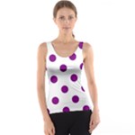 Polka Dots - Purple Violet on White Tank Top