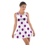 Polka Dots - Purple Violet on White Cotton Racerback Dress