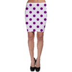 Polka Dots - Purple Violet on White Bodycon Skirt