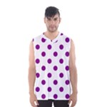 Polka Dots - Purple Violet on White Men s Basketball Tank Top