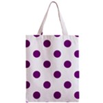 Polka Dots - Purple Violet on White Zipper Classic Tote Bag