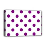 Polka Dots - Purple Violet on White Deluxe Canvas 18  x 12  (Stretched)