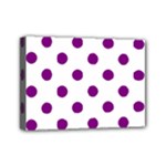 Polka Dots - Purple Violet on White Mini Canvas 7  x 5  (Stretched)