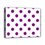 Polka Dots - Purple Violet on White Canvas 10  x 8  (Stretched)