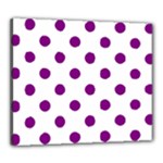 Polka Dots - Purple Violet on White Canvas 24  x 20  (Stretched)