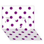 Polka Dots - Purple Violet on White I Love You 3D Greeting Card (7x5)
