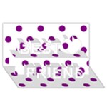 Polka Dots - Purple Violet on White Best Friends 3D Greeting Card (8x4)