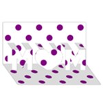 Polka Dots - Purple Violet on White MOM 3D Greeting Card (8x4)
