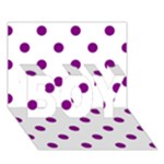 Polka Dots - Purple Violet on White BOY 3D Greeting Card (7x5)