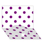Polka Dots - Purple Violet on White Circle Bottom 3D Greeting Card (7x5)