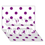 Polka Dots - Purple Violet on White YOU ARE INVITED 3D Greeting Card (7x5)
