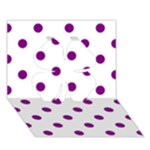Polka Dots - Purple Violet on White Clover 3D Greeting Card (7x5)