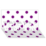 Polka Dots - Purple Violet on White BEST BRO 3D Greeting Card (8x4)