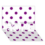 Polka Dots - Purple Violet on White HOPE 3D Greeting Card (7x5)
