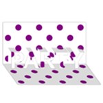 Polka Dots - Purple Violet on White PARTY 3D Greeting Card (8x4)