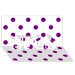 Polka Dots - Purple Violet on White HUGS 3D Greeting Card (8x4)
