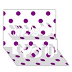 Polka Dots - Purple Violet on White Miss You 3D Greeting Card (7x5)