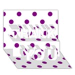 Polka Dots - Purple Violet on White THANK YOU 3D Greeting Card (7x5)