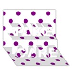 Polka Dots - Purple Violet on White TAKE CARE 3D Greeting Card (7x5)