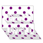 Polka Dots - Purple Violet on White Get Well 3D Greeting Card (7x5)