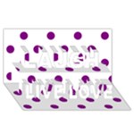 Polka Dots - Purple Violet on White Laugh Live Love 3D Greeting Card (8x4)