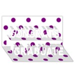 Polka Dots - Purple Violet on White Congrats Graduate 3D Greeting Card (8x4)
