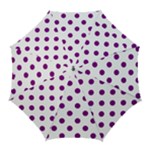 Polka Dots - Purple Violet on White Golf Umbrella