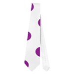 Polka Dots - Purple Violet on White Necktie (One Side)