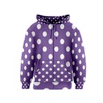 Polka Dots - White on Dark Lavender Violet Kid s Zipper Hoodie