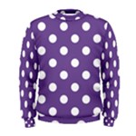 Polka Dots - White on Dark Lavender Violet Men s Sweatshirt