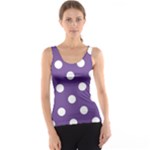Polka Dots - White on Dark Lavender Violet Tank Top